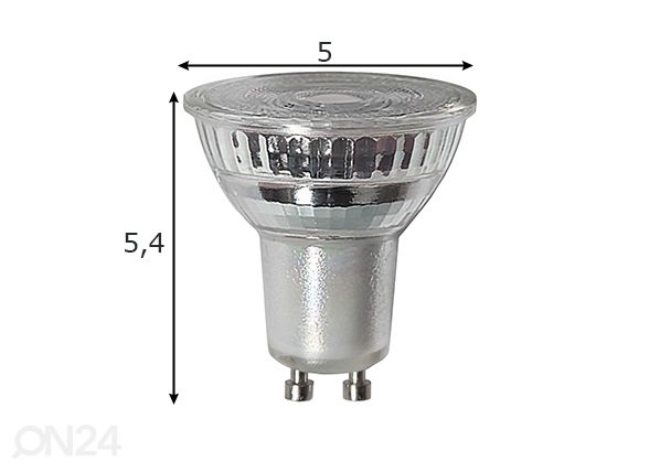LED-lamppu kohdevaloon GU10 2,4 W mitat