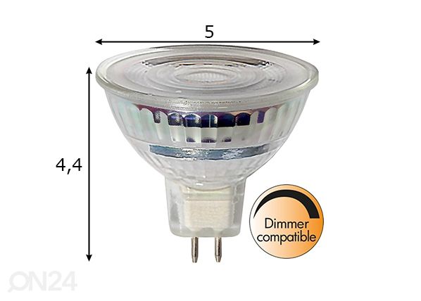 LED -lamppu kohdevaloon GU5,3 3,5 W mitat