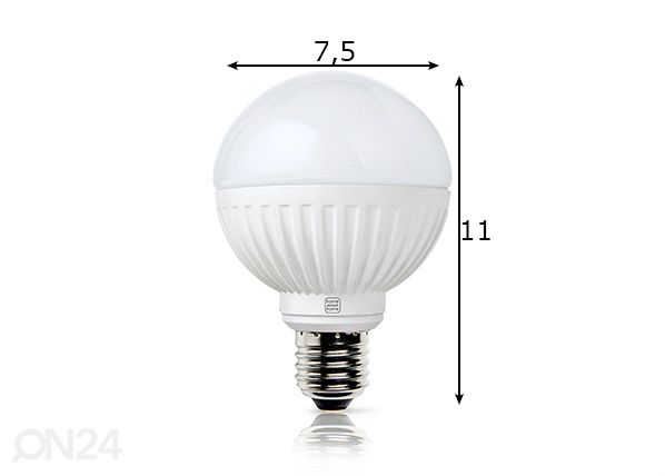 LED lamppu Round, E27, 8,5W mitat