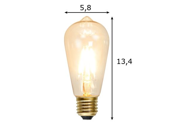 LED lamppu säädettävällä valolla E27 1,5 W mitat