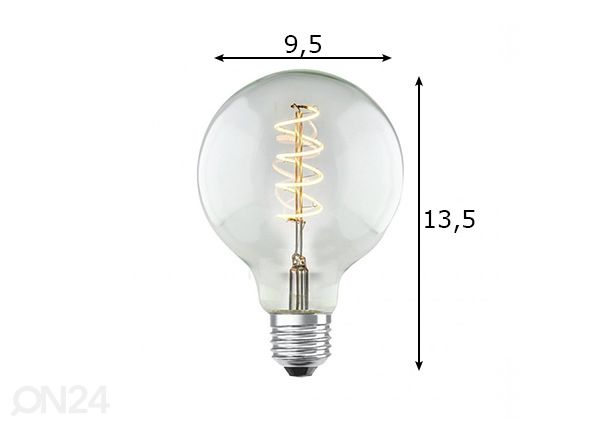 LED-lamppu Spiral, E27, 4W mitat