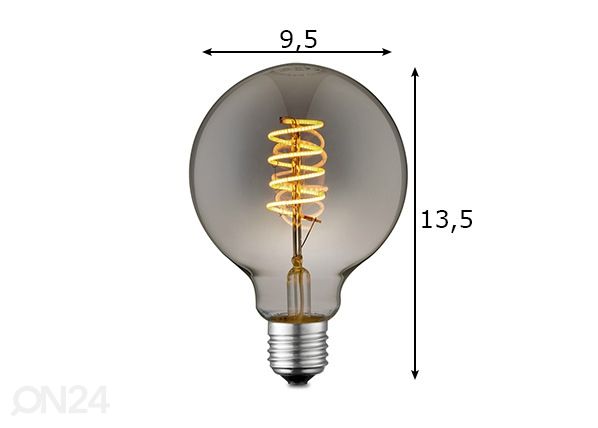 LED-lamppu Spiral, E27, 4W mitat