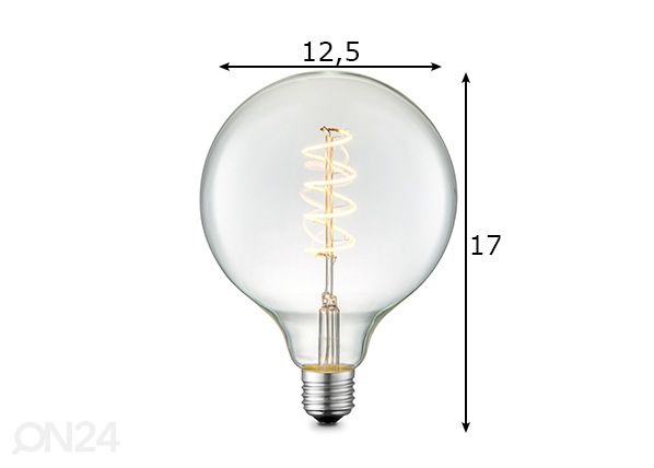 LED-lamppu Spiral, E27, 4W mitat