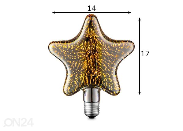 LED-lamppu Star, E27, 4W mitat