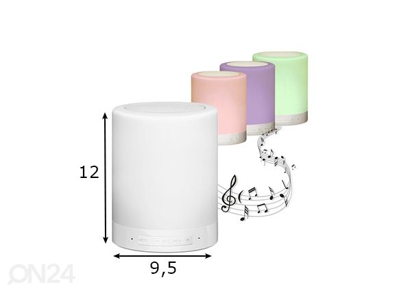 LED-pöytävalaisin Bluetooth kaiuttimella mitat