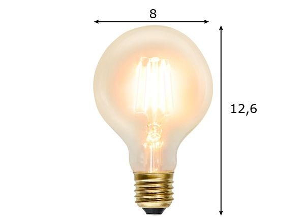 LED sähköamppu E27 2,3 W mitat