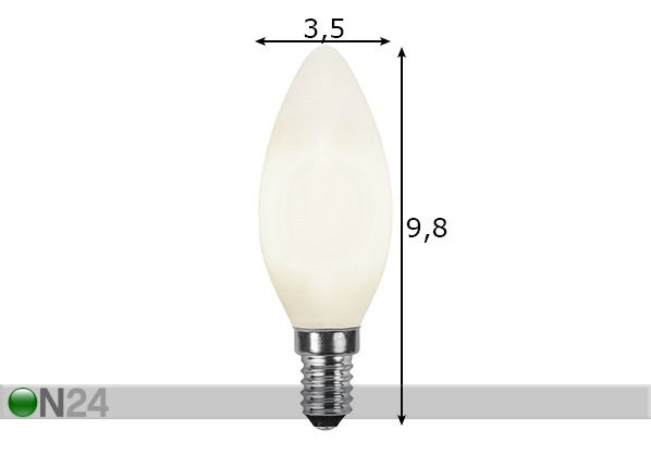 LED sähkölamppu E14 3 W mitat