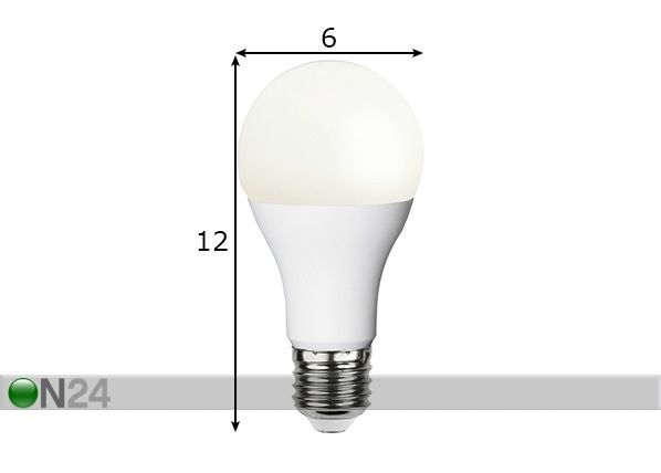 LED sähkölamppu E27 15 W mitat