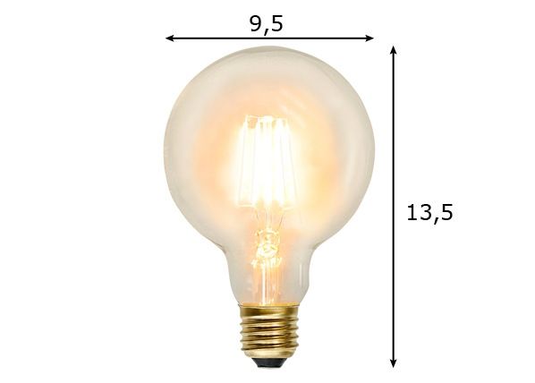LED sähkölamppu E27 2,3 W mitat