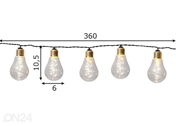 LED valonauha Glow, lämmin valkoinen mitat