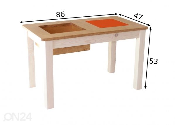 Legopöytä 6x47xh53 cm mitat