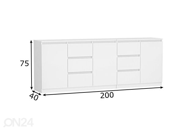 Lipasto 200 cm mitat