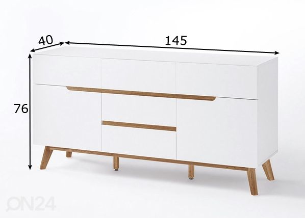 Lipasto Cervo Cervo 145 cm, puiset jalat mitat