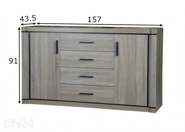 Lipasto Laila 157 cm mitat