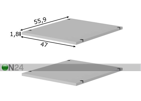 Lisähyllyt vaatekaappiin SAVE, 2 kpl mitat