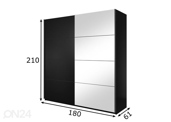 Liukuovi 180 cm mitat