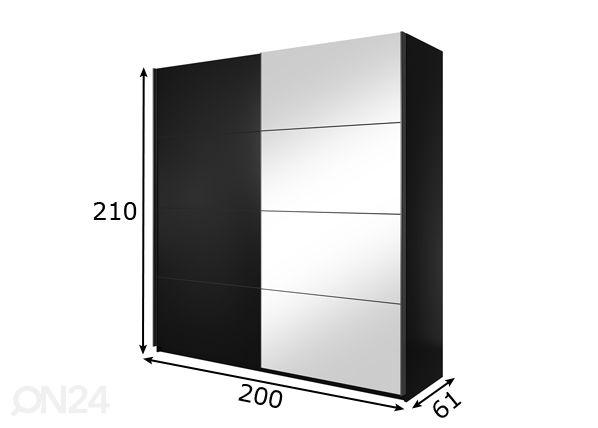 Liukuovi 200 cm mitat