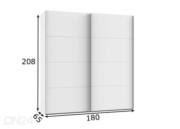 Liukuovikaappi Aalst 180 cm mitat