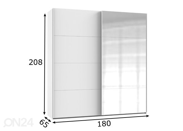 Liukuovikaappi Aalst 180 cm mitat