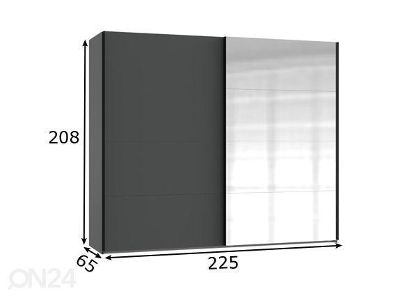 Liukuovikaappi Aalst 225 cm mitat