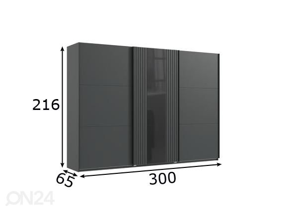 Liukuovikaappi Atlanta 300 cm mitat