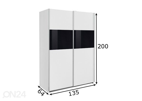 Liukuovikaappi Bramfeld1 135 cm mitat