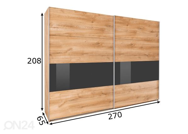 Liukuovikaappi Bramfeld2 270 cm mitat