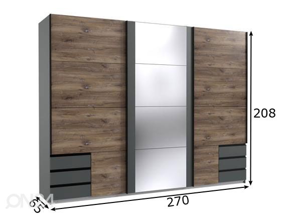 Liukuovikaappi Flensburg 2 270 cm mitat