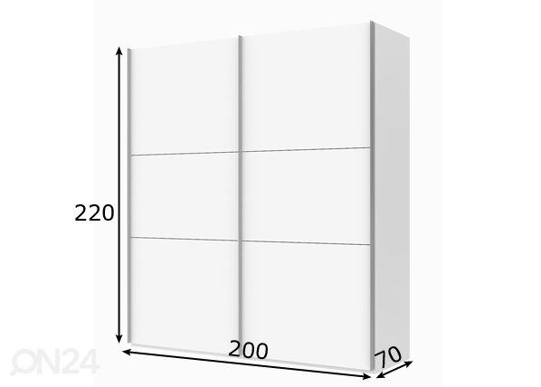 Liukuovikaappi Save h220 cm mitat