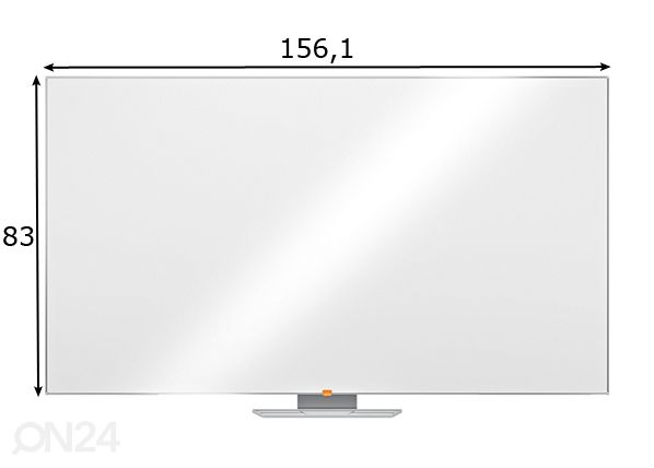Magneettitaulu Nobo widescreen 70" (alumiinikehys, emalipinta) mitat