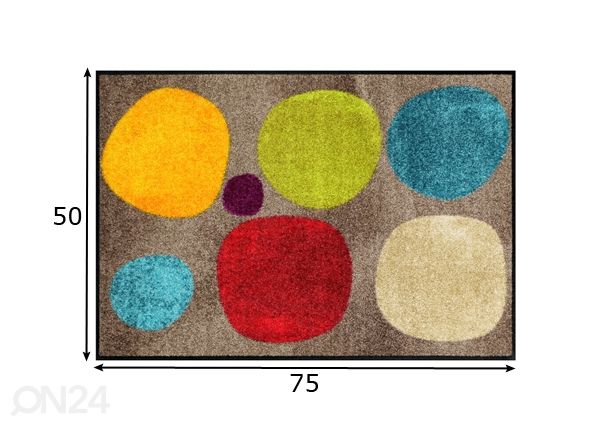 Matto BROKEN DOTS COLOURFUL 50x75 cm mitat