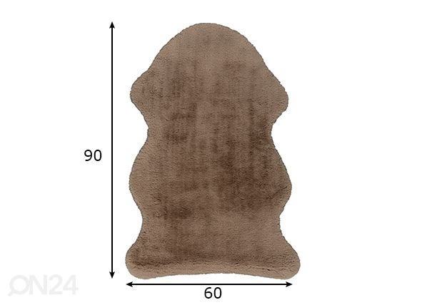 Matto Cosy Taupe 60x90 cm mitat