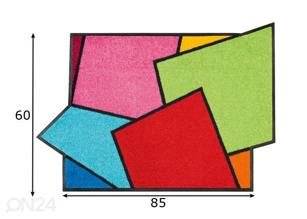 Matto Crazy Cubes 60x85 cm mitat