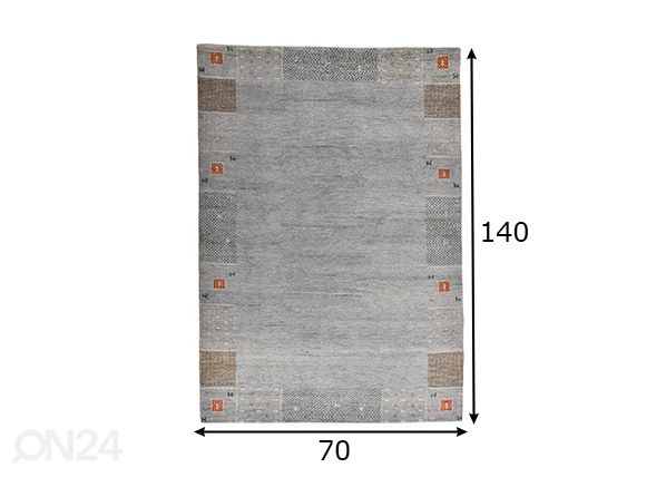 Matto Denver, 70x140 cm harmaa mitat