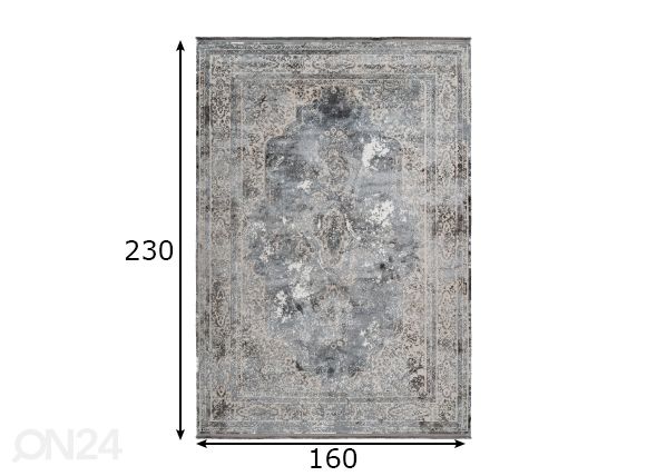 Matto Elysee Silver 160x230 cm mitat