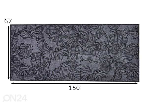 Matto Floral Anthra 67x150 cm mitat