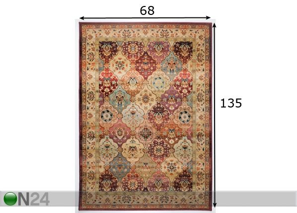 Matto Gabiro 68x135cm, punainen mitat