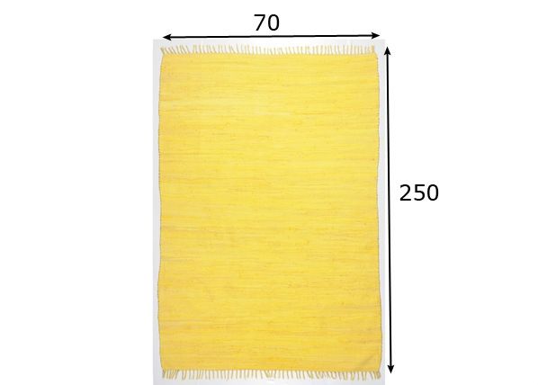 Matto Happy Cotton 70x250 cm, keltainen mitat