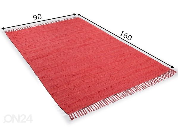 Matto Happy Cotton 90x160 cm, punainen mitat