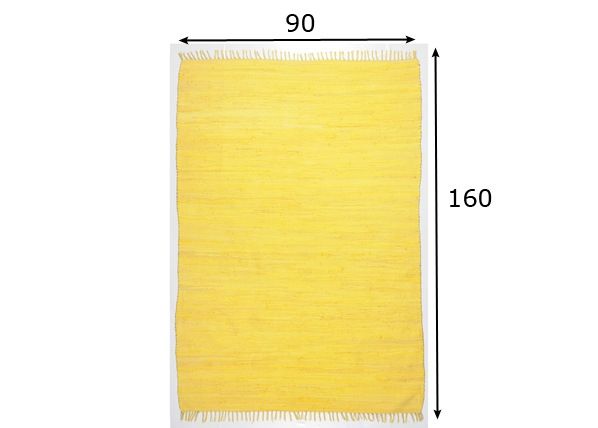 Matto Happy Cotton 90x160, keltainen mitat