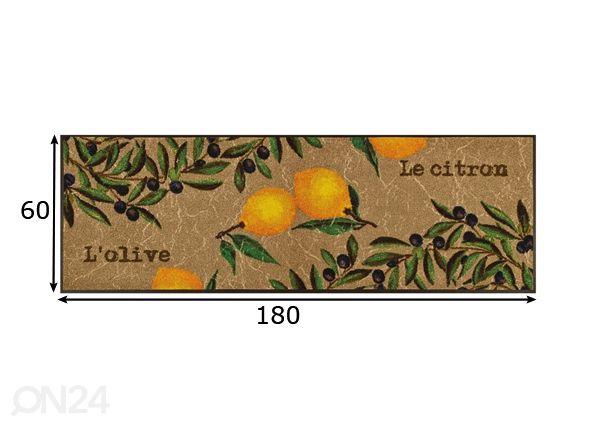 Matto LE CITRON 60x180 cm mitat