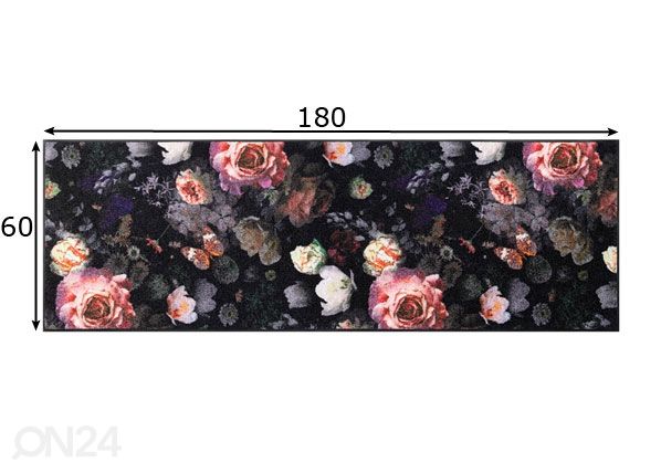 Matto Night Roses 60x180 cm mitat