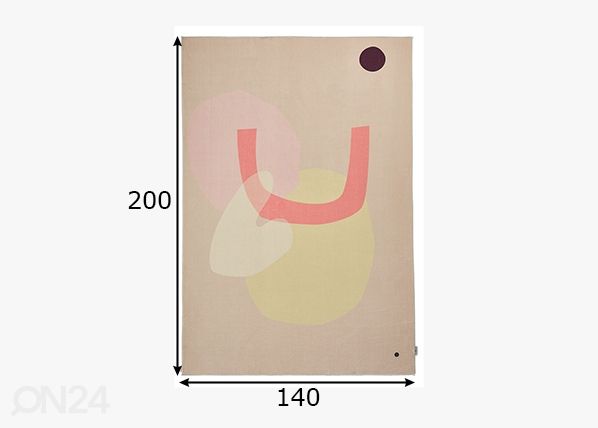 Matto om Tailor Shapes, 140x200 cm vaaleanpunainen/monivärinen mitat