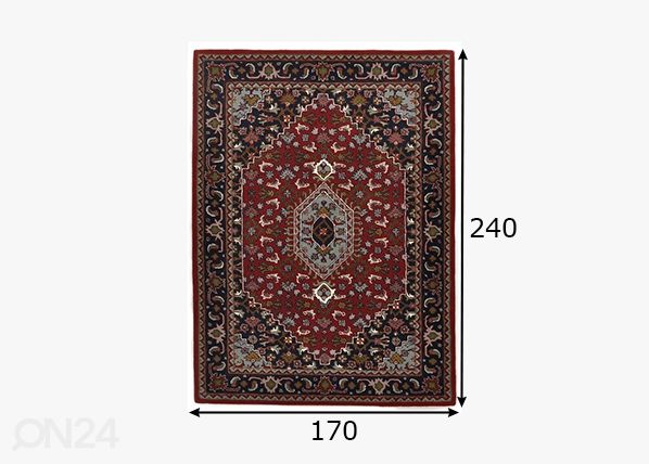 Matto Royal Persian, 170x240 cm punainen mitat