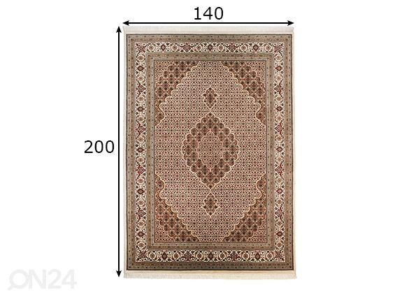 Matto Sirsa Silk Tabriz Mahi 140x200 cm mitat