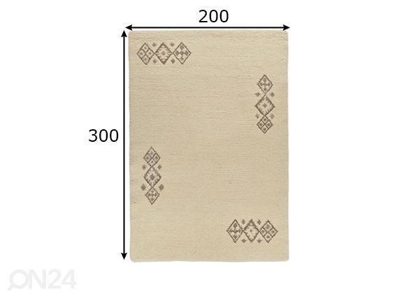 Matto Taza Royal 200x300 cm blanc mitat