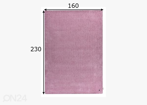 Matto Tom Tailor Cozy, 160x230 cm vaaleanpunainen mitat