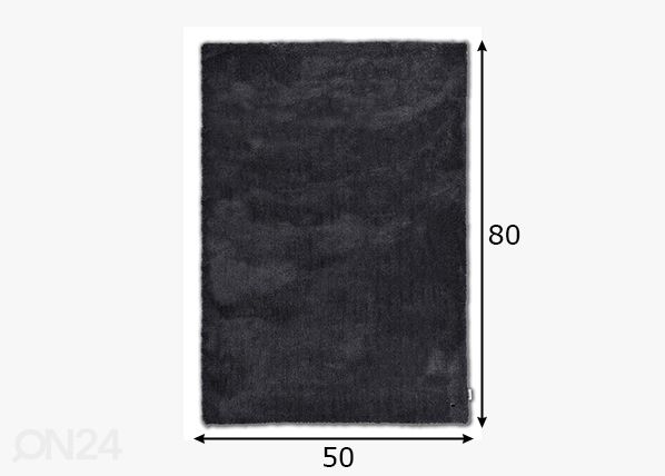 Matto Tom Tailor Cozy, 50x80 cm antrasiitti mitat