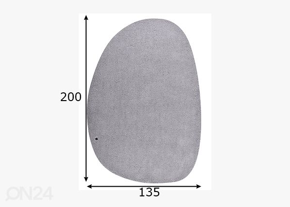 Matto Tom Tailor Cozy Pebble, 135x200 cm harmaa mitat