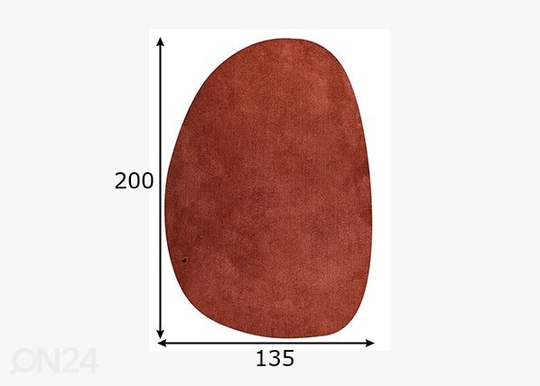 Matto Tom Tailor Cozy Pebble, 135x200 cm ruosteenvärinen mitat